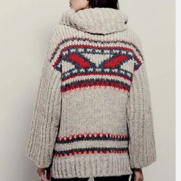 Free People Chunky Knit Sweater Women's Size M Alpaca Blend - Picture 5 of 16